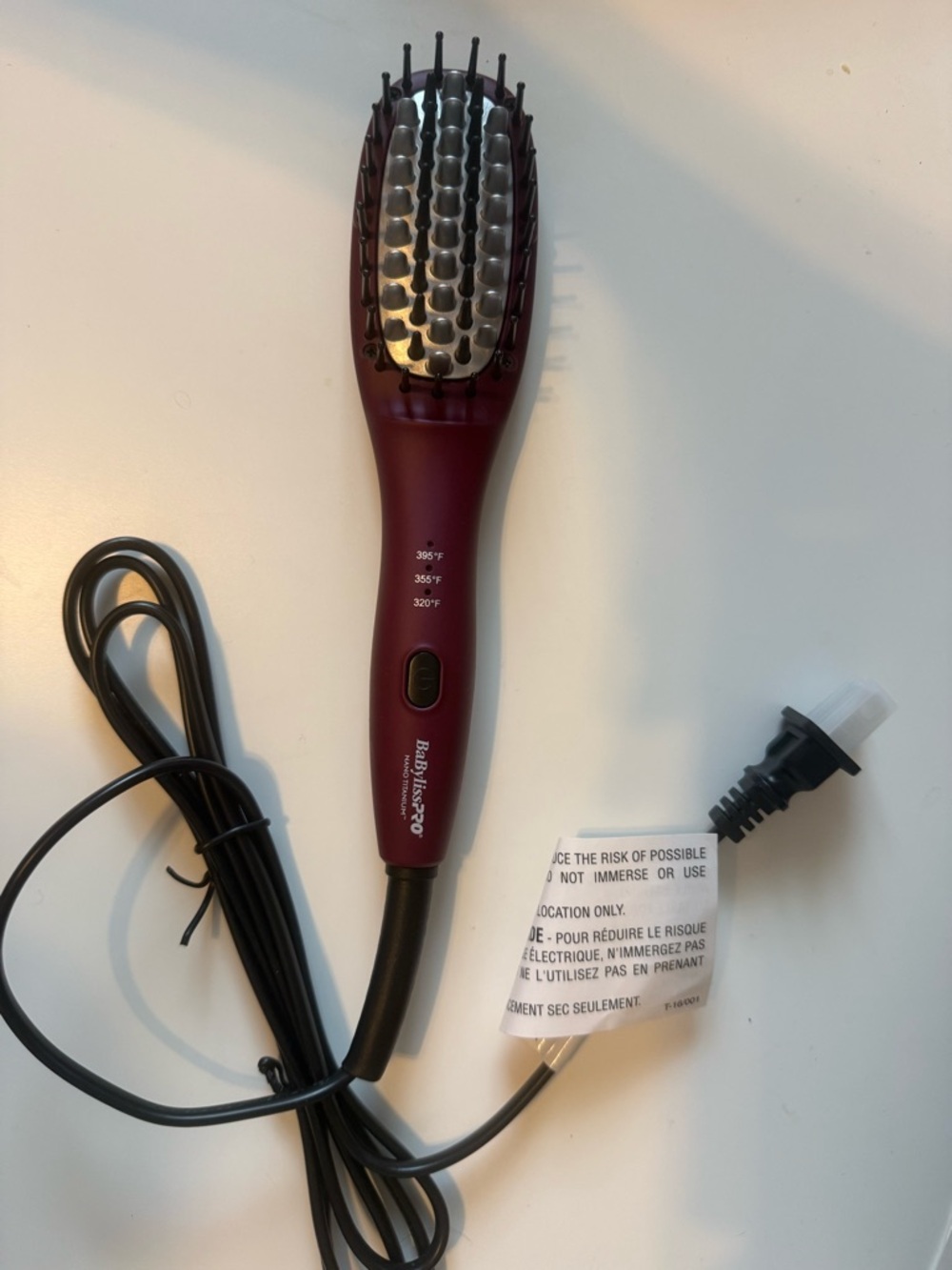 BaBylissPRO Burgundy Heated Straightening Brush for Women